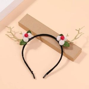 🦌 Awesome Pompom Mistletoe Antler Headdress Headband 🦌